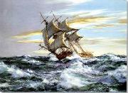 unknow artist Seascape, boats, ships and warships. 139 oil painting on canvas